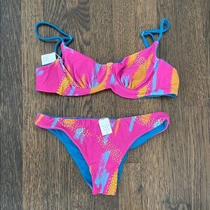 Vibrant Pink and Blue Bikini Set